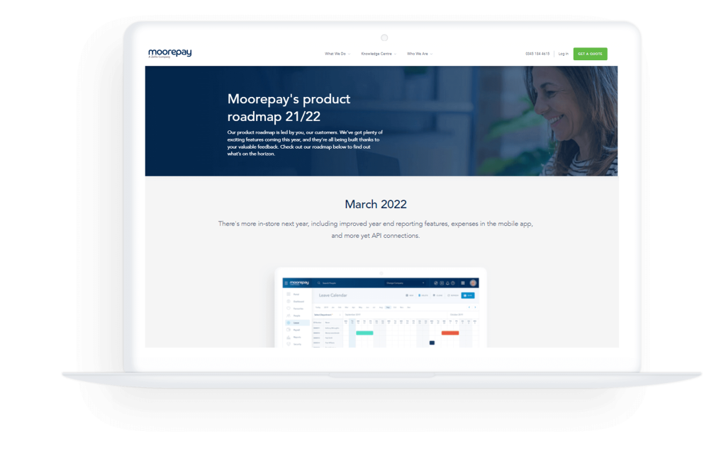 Moorepay product roadmap